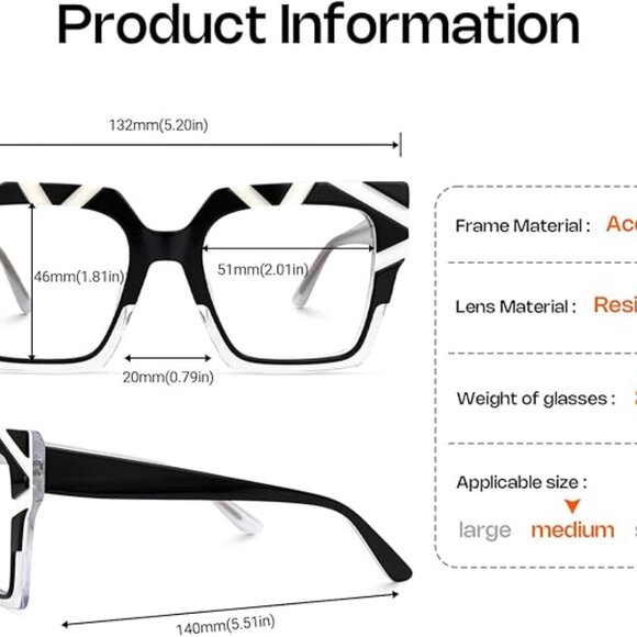 Oversize Square Frame Light Blocking Glasses - Picture 4 of 5